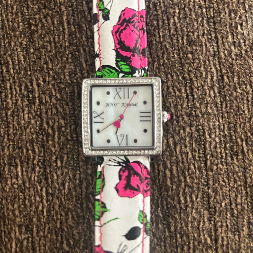 Betsey Johnson rose & spider watch